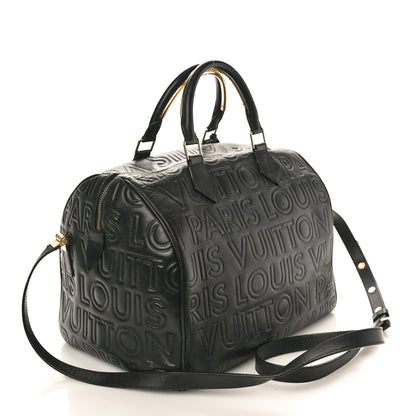 Louis Vuitton Calfskin Embossed Speedy Cube 30 Black 3 of 16