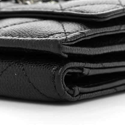 Chanel Caviar Quilted Crystal CC Small Flap Wallet Black 10 of 14