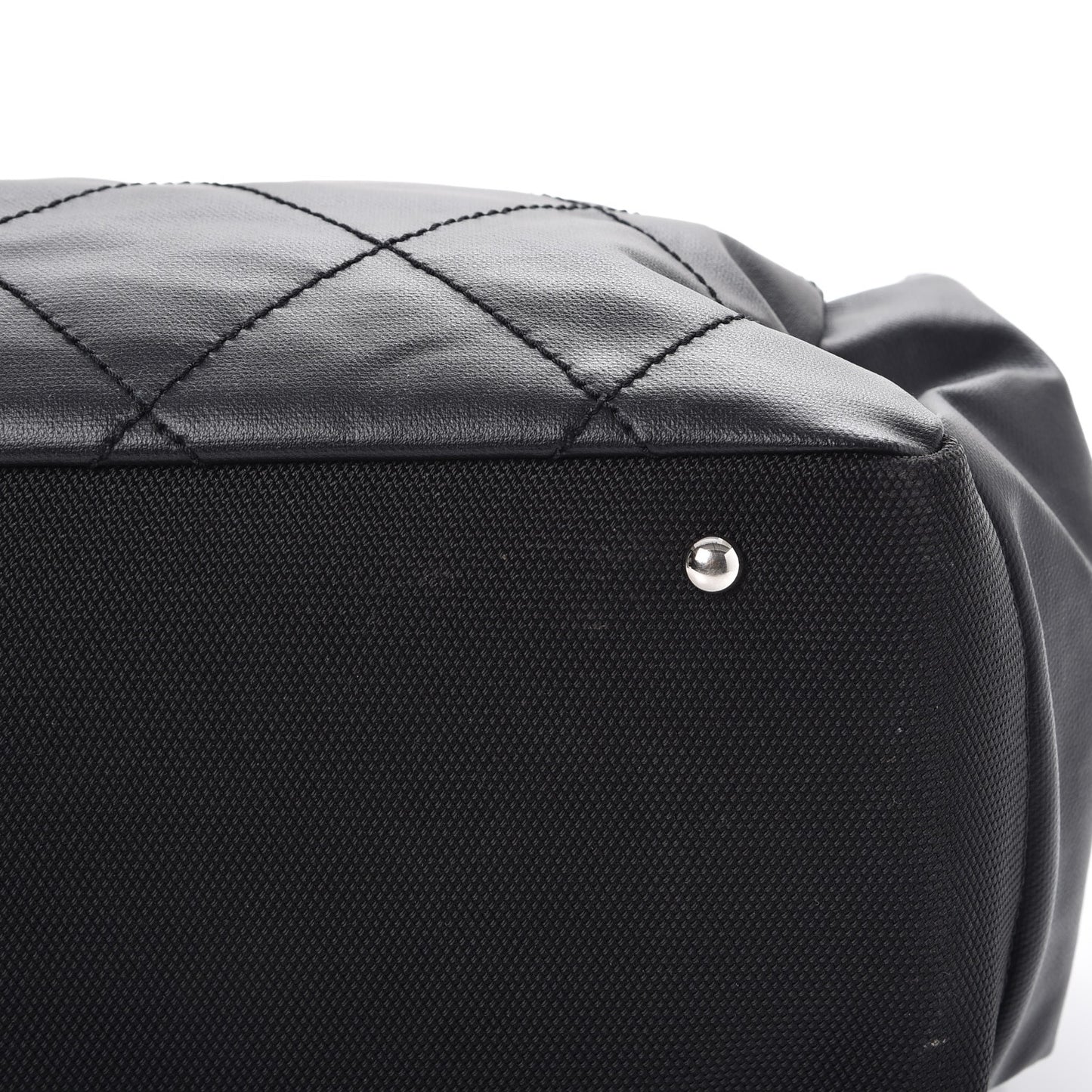 Coated Canvas Large Paris Biarritz Tote Black
