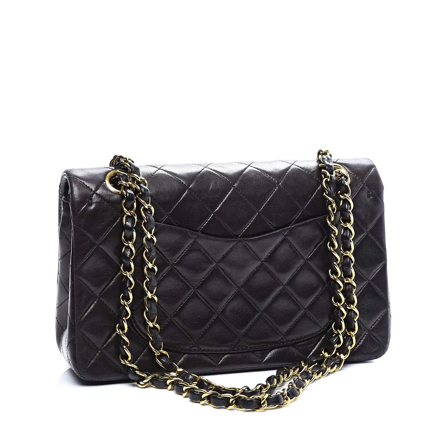 Lambskin Quilted Small Double Flap Black