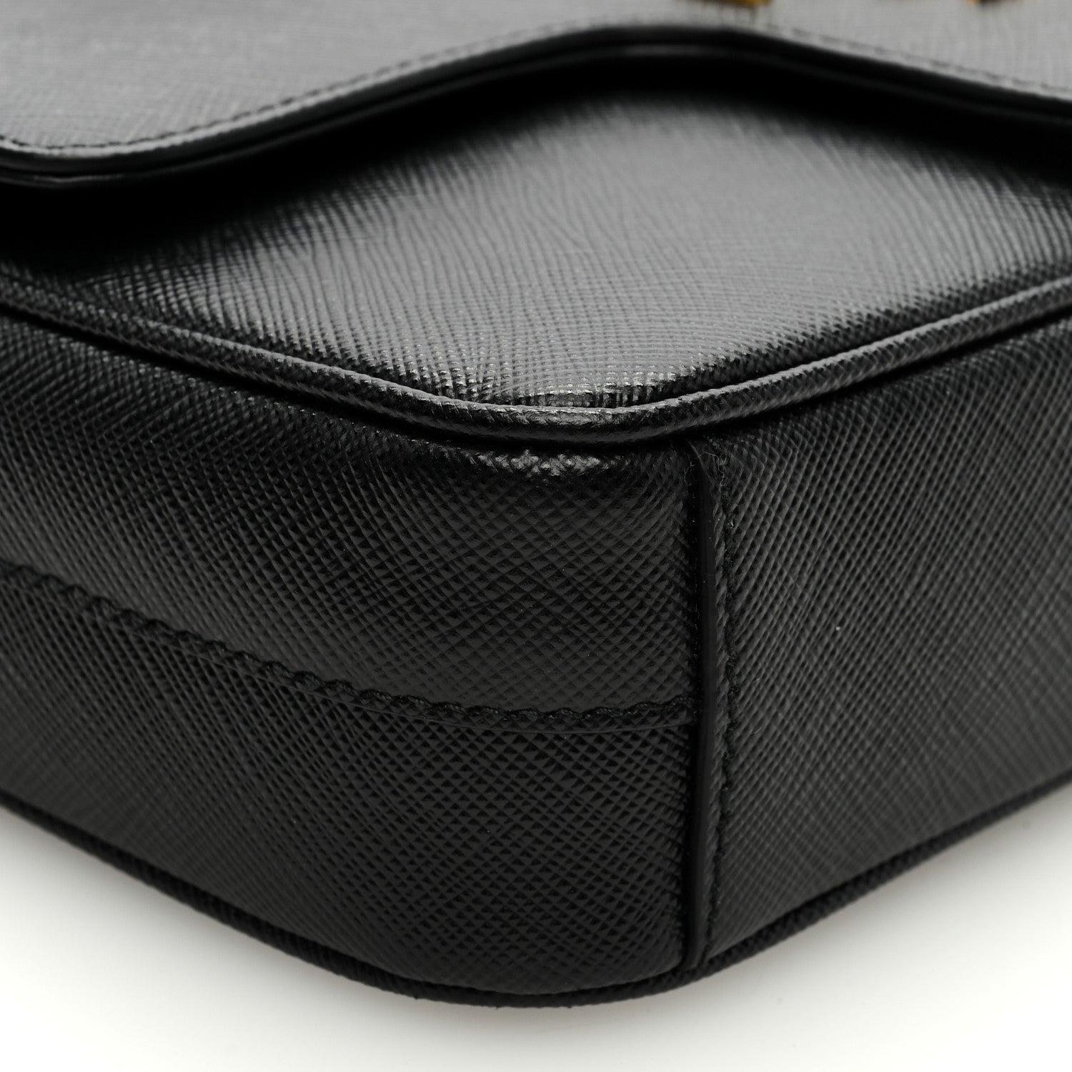 Prada Saffiano Flap Shoulder Bag Black 8 of 9