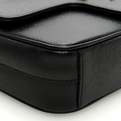 Prada Saffiano Flap Shoulder Bag Black 8 of 9