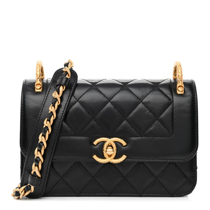 Chanel Calfskin Quilted Mini Coco Ring Flap Black 1 of 14