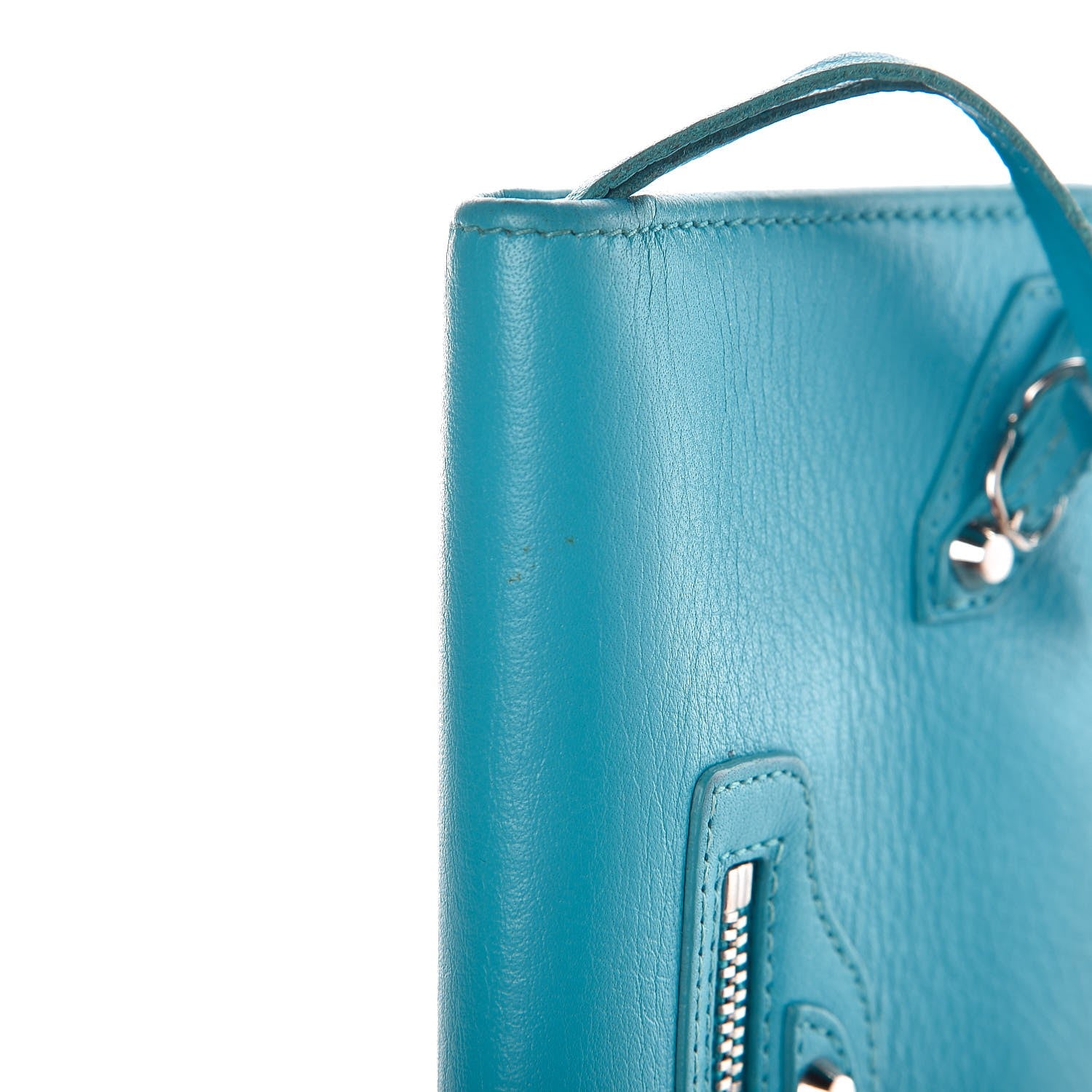 Balenciaga Supple Calfskin Papier Platre Money Wallet Bleu Caraibes 9 of 17