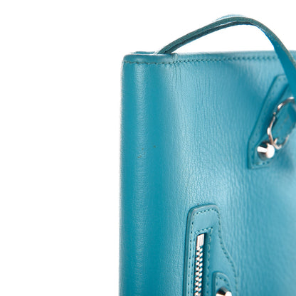 Balenciaga Supple Calfskin Papier Platre Money Wallet Bleu Caraibes 9 of 17