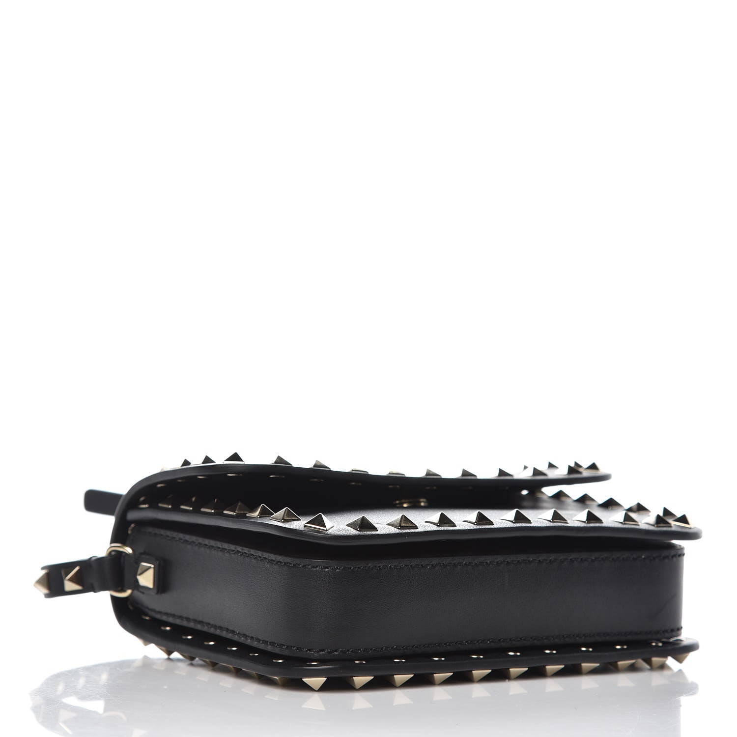 Valentino Garavani Vitello Rockstud Flap Crossbody Bag Black 4 of 8