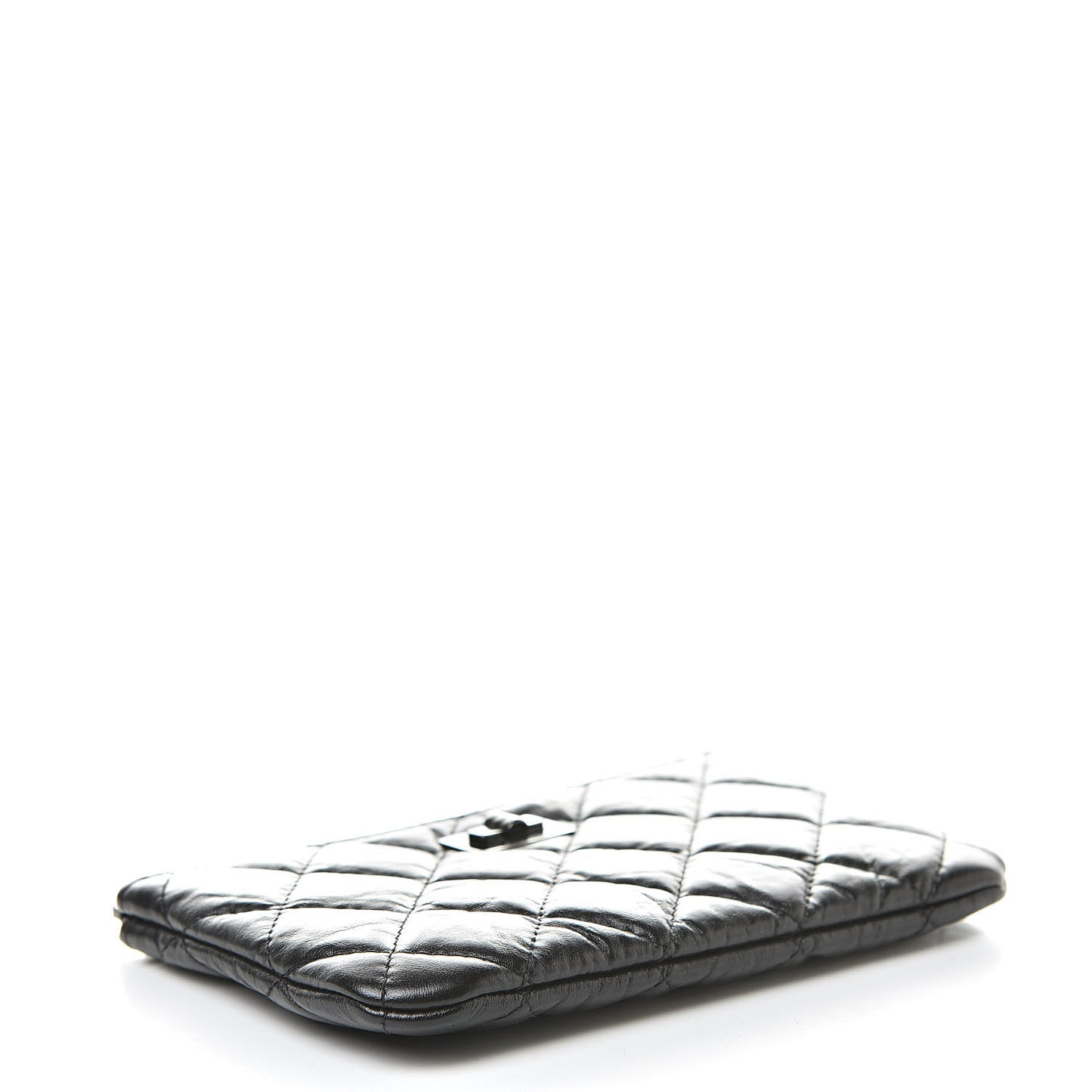 Aged Calfskin Quilted Small Reissue Cosmetic Case Black