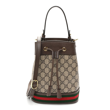 Gucci GG Supreme Monogram Web Small Ophidia Bucket Bag Brown 1 of 11