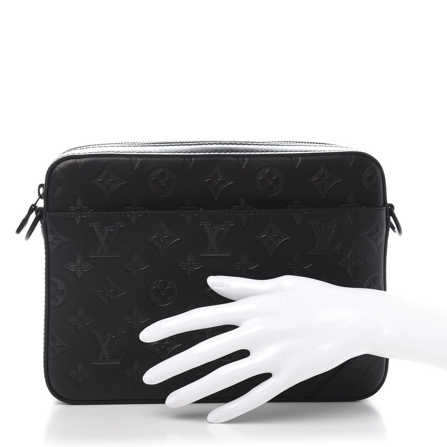 Calfskin Monogram Shadow Duo Messenger Black