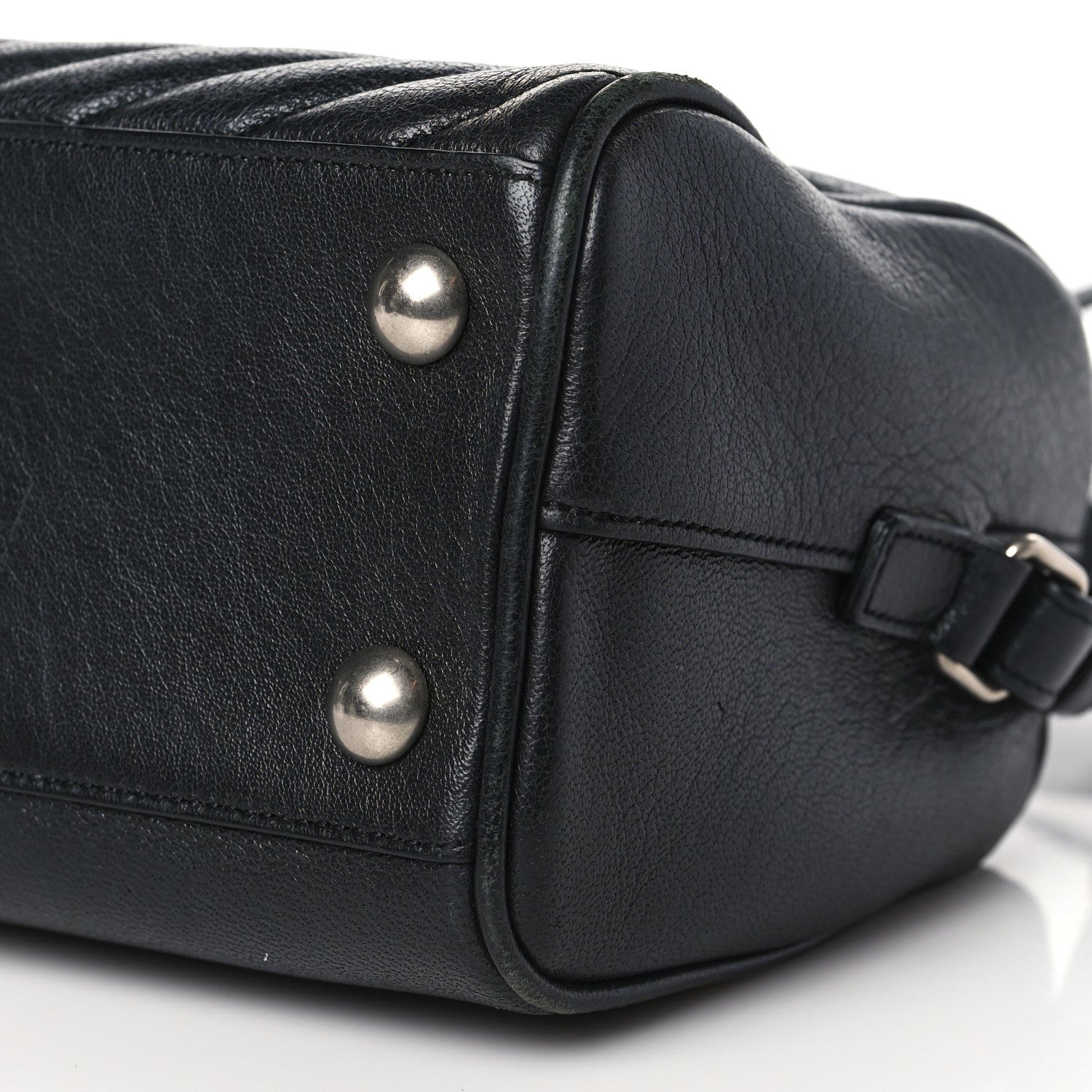 Saint Laurent Sheepskin Matelasse Chevron Baby Duffle Black 8 of 8