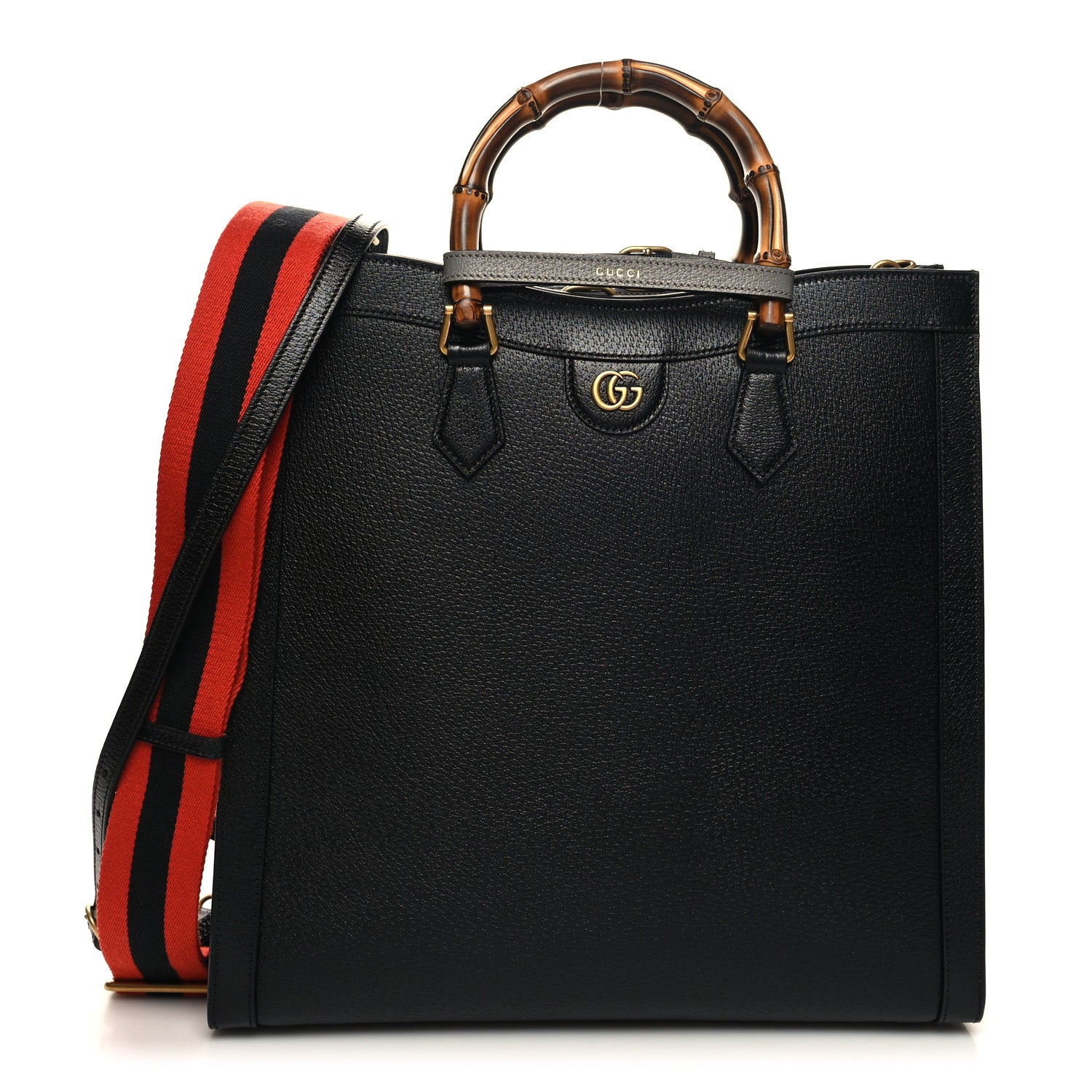 Gucci Wonka Grain Calfskin Large Diana Tote Bag Black 1 of 11