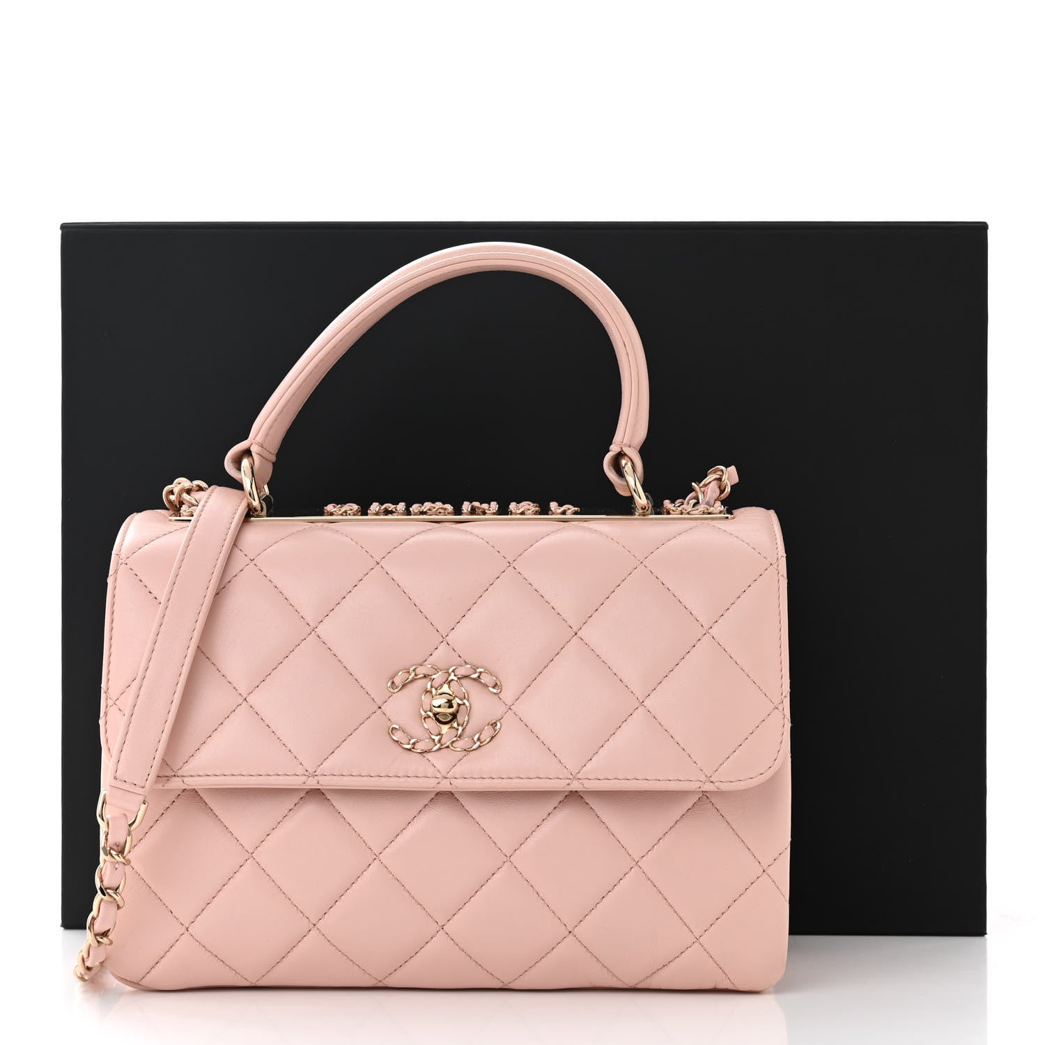 Chanel Lambskin Quilted Small Trendy Chain CC Flap Dual Handle Bag Light Pink 13 of 13