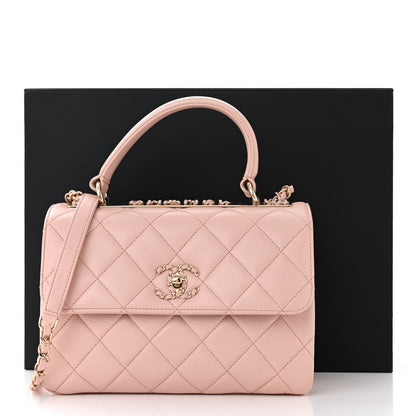Chanel Lambskin Quilted Small Trendy Chain CC Flap Dual Handle Bag Light Pink 13 of 13
