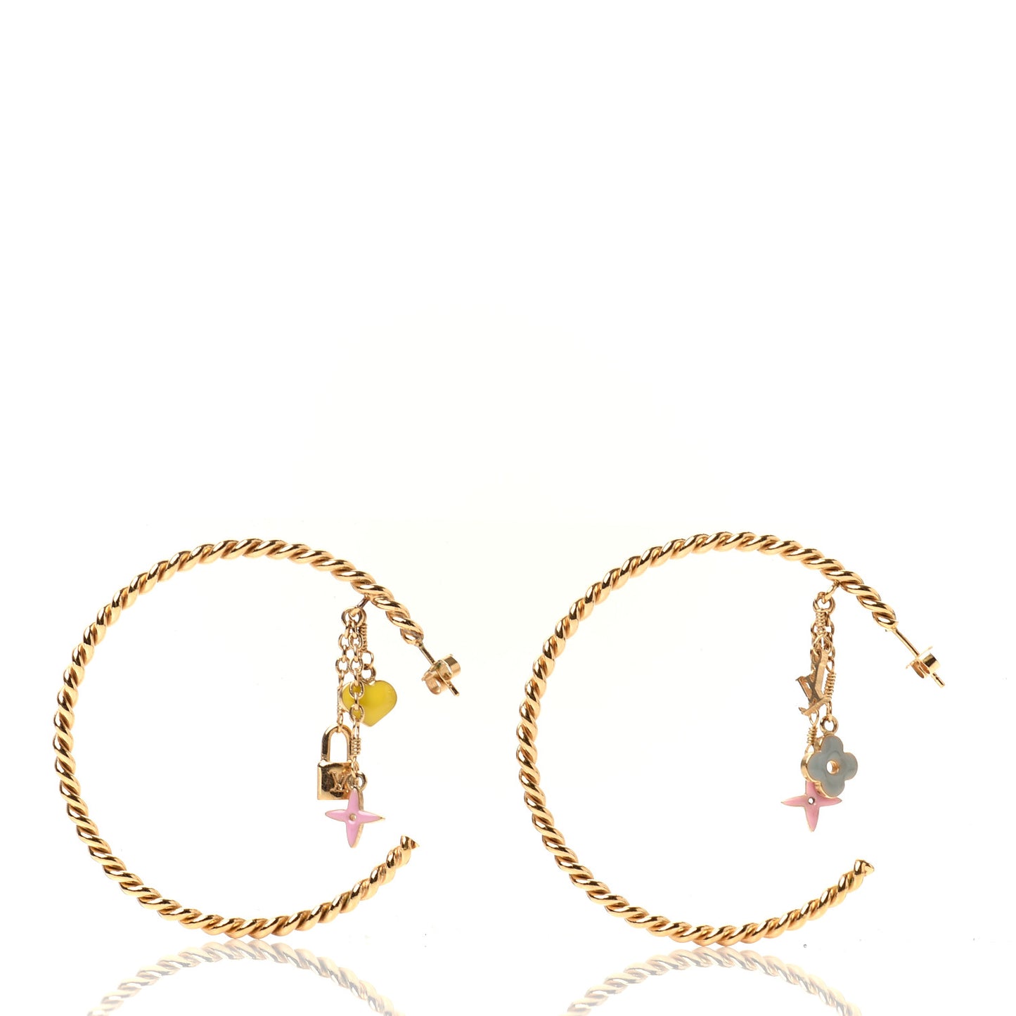 Sweet Monogram Creole Hoop Earrings Gold