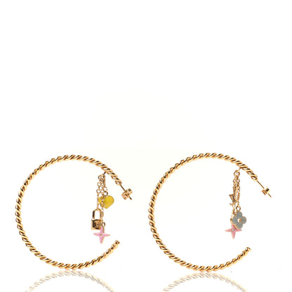 Louis Vuitton Sweet Monogram Creole Hoop Earrings Gold 3 of 4