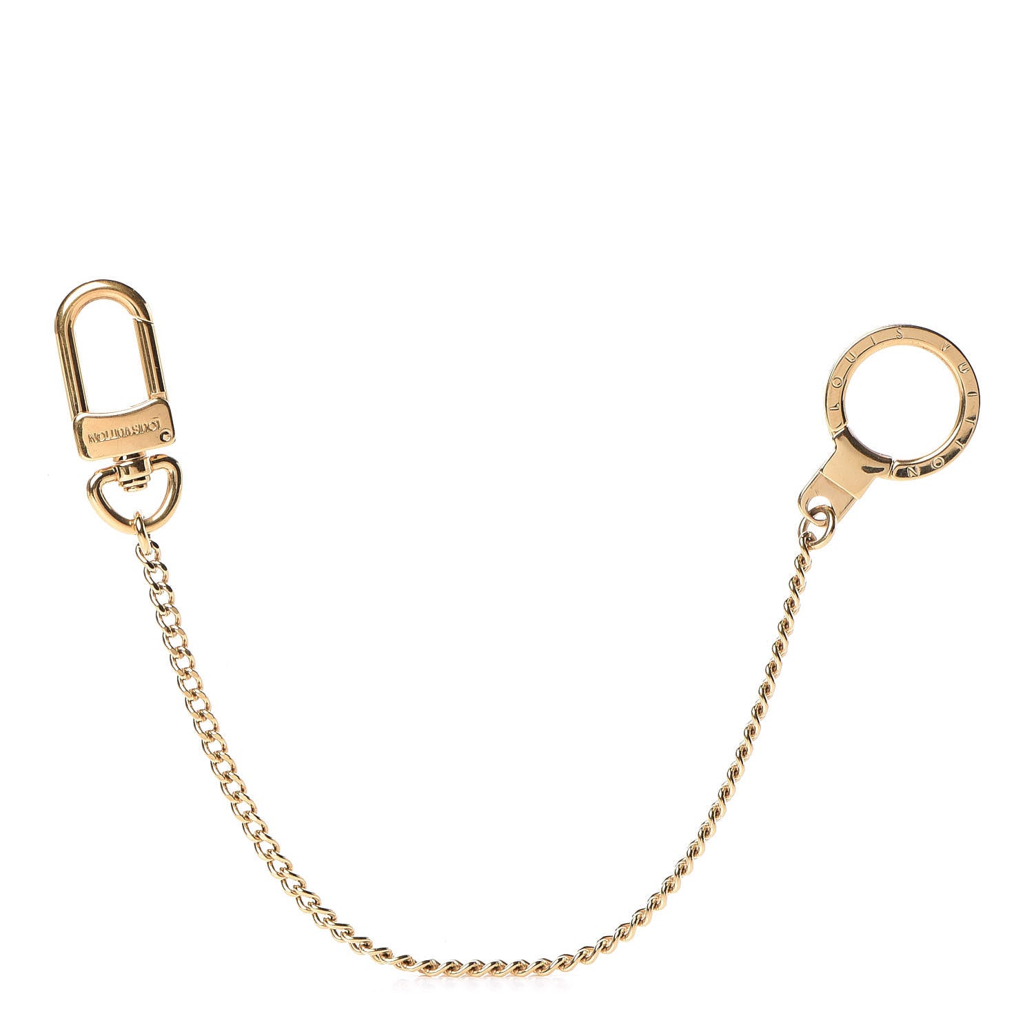 Louis Vuitton Metal Pochette Extender Key Ring Chain Gold 1 of 6
