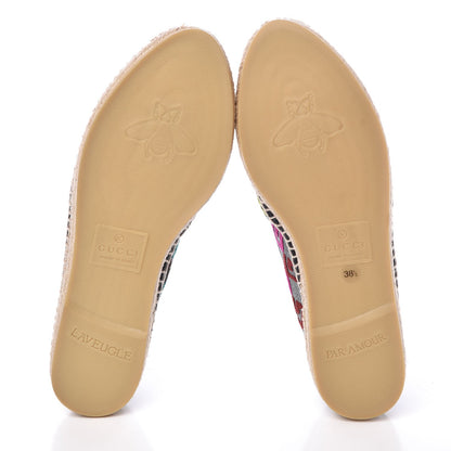Gucci Velvet Lurex Square G Espadrilles 38.5 Silver Multicolor 5 of 11