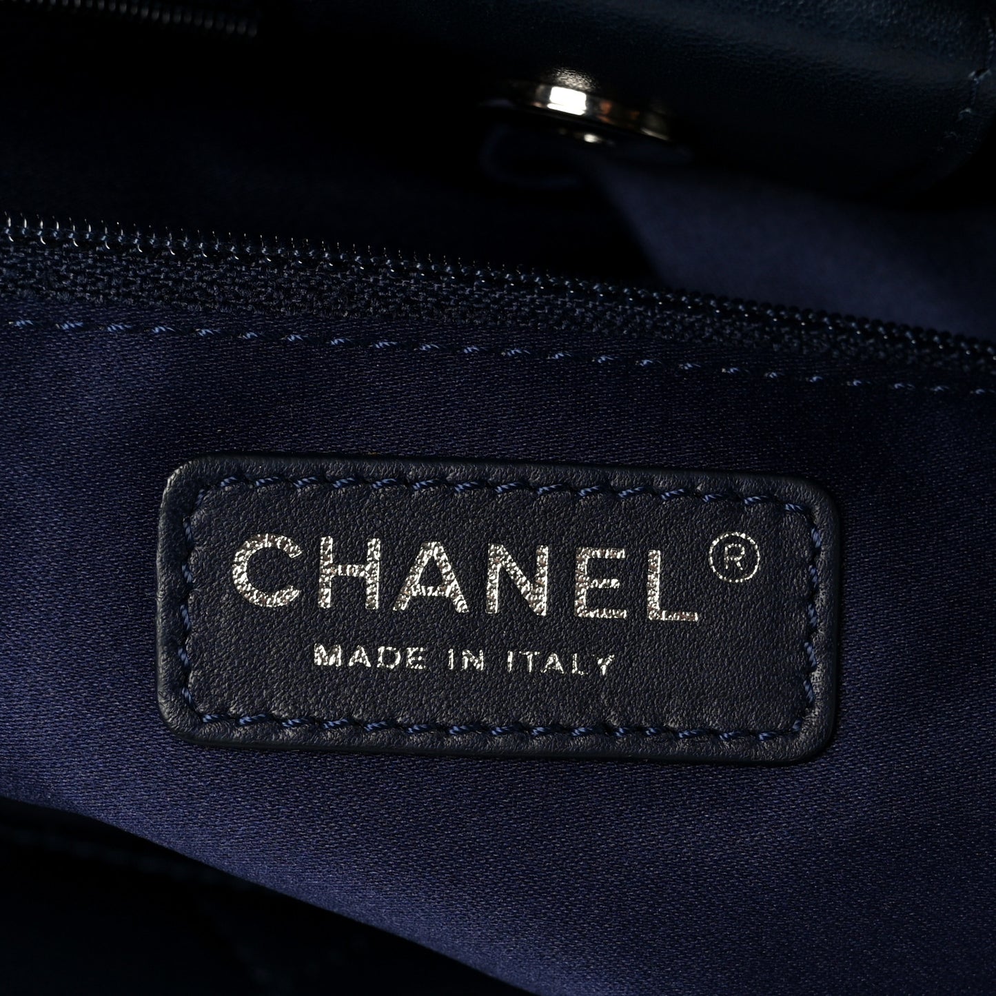 Lambskin Quilted Chanel 7 Large Tote Navy