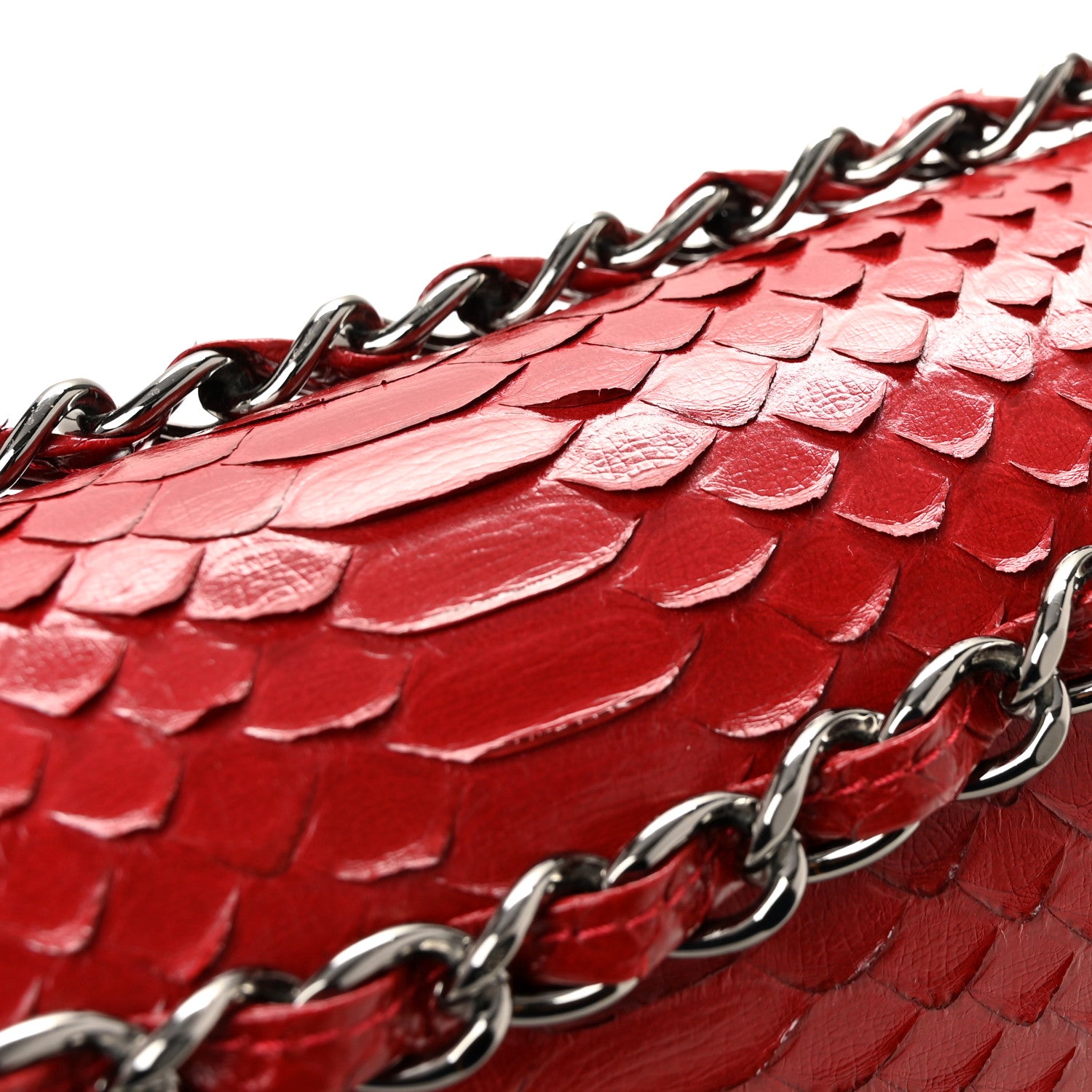 Chanel Snakeskin Jumbo Double Flap Red 11 of 14