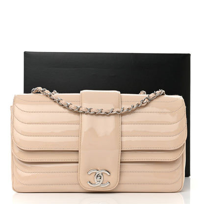 Chanel Patent Horizontal Quilted Jumbo Single Flap Pink 18 of 18