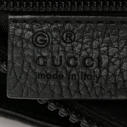 Gucci Nylon Monogram Dollar Calfskin Small Flat Messenger Bag Black 6 of 11