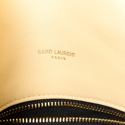 Saint Laurent Lambskin Quilted Small Loulou Puffer Monogram Chain Satchel Jaune Pale 7 of 11