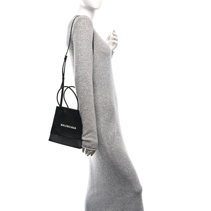 Balenciaga Squared Calfskin Logo North South Shopper Tote XXS Black 2 of 10