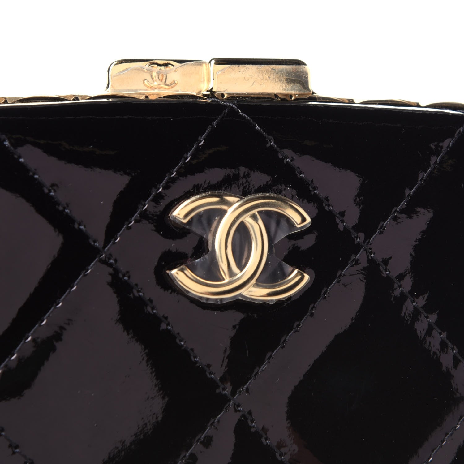 Chanel Glazed Goatskin Quilted Small Box With Chain Black 4 of 4