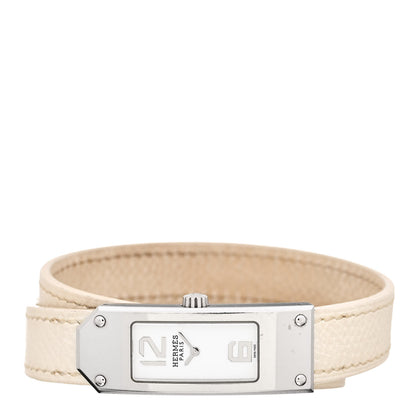 Hermes Stainless Steel Epsom 15mm Kelly II Quartz Watch Blanc 2 of 5