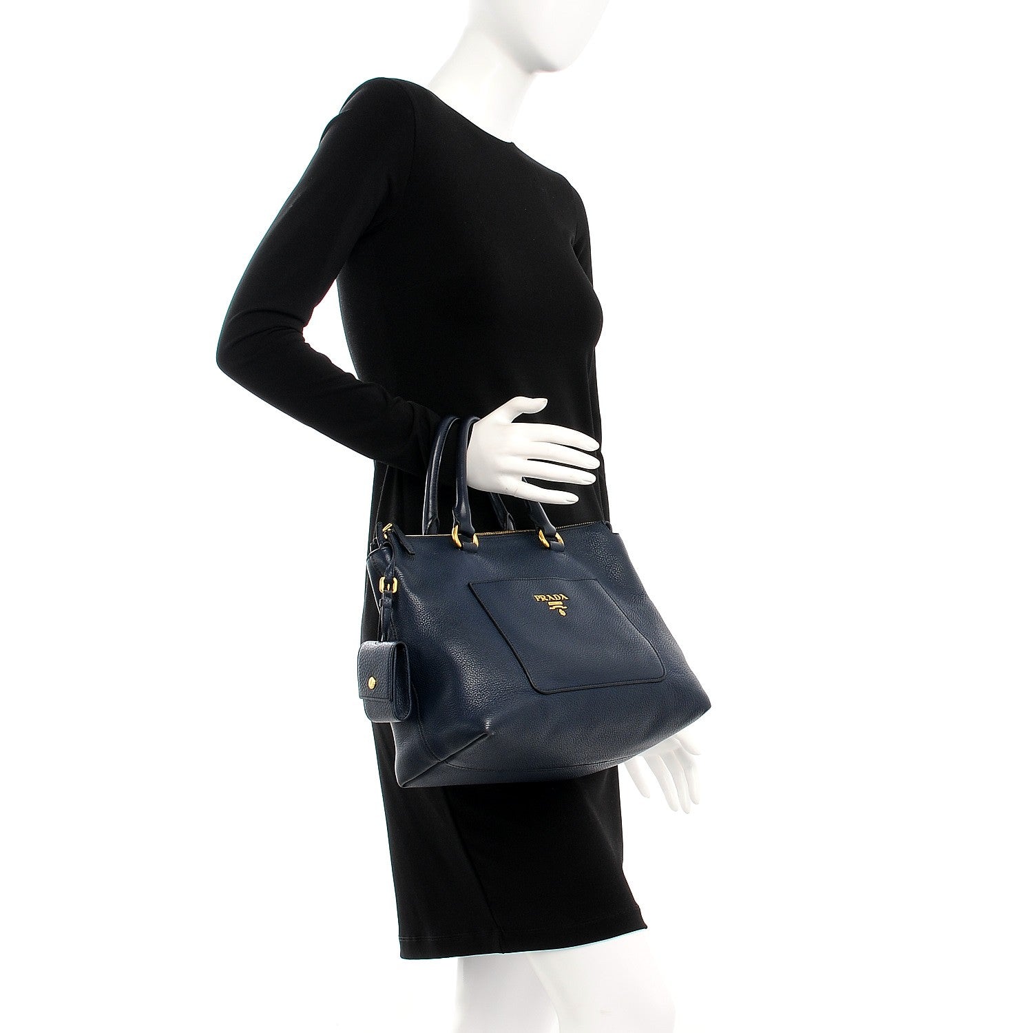 Prada Vitello Daino Tote Baltico 3 of 9