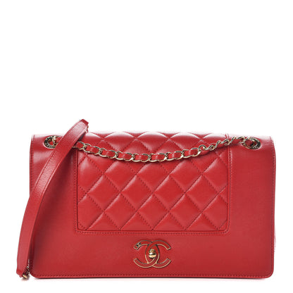 Chanel Sheepskin Quilted Vintage Mademoiselle Flap Red 1 of 8