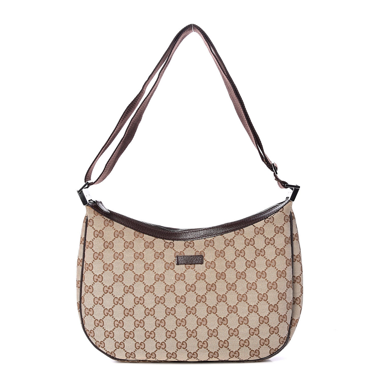 Gucci Monogram Medium Half Moon Hobo Dark Brown 1 of 12