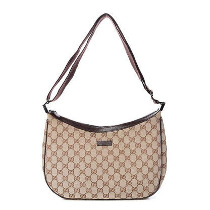 Gucci Monogram Medium Half Moon Hobo Dark Brown 1 of 12