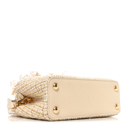 Louis Vuitton Tweed Taurillon Capucines BB Beige 4 of 9