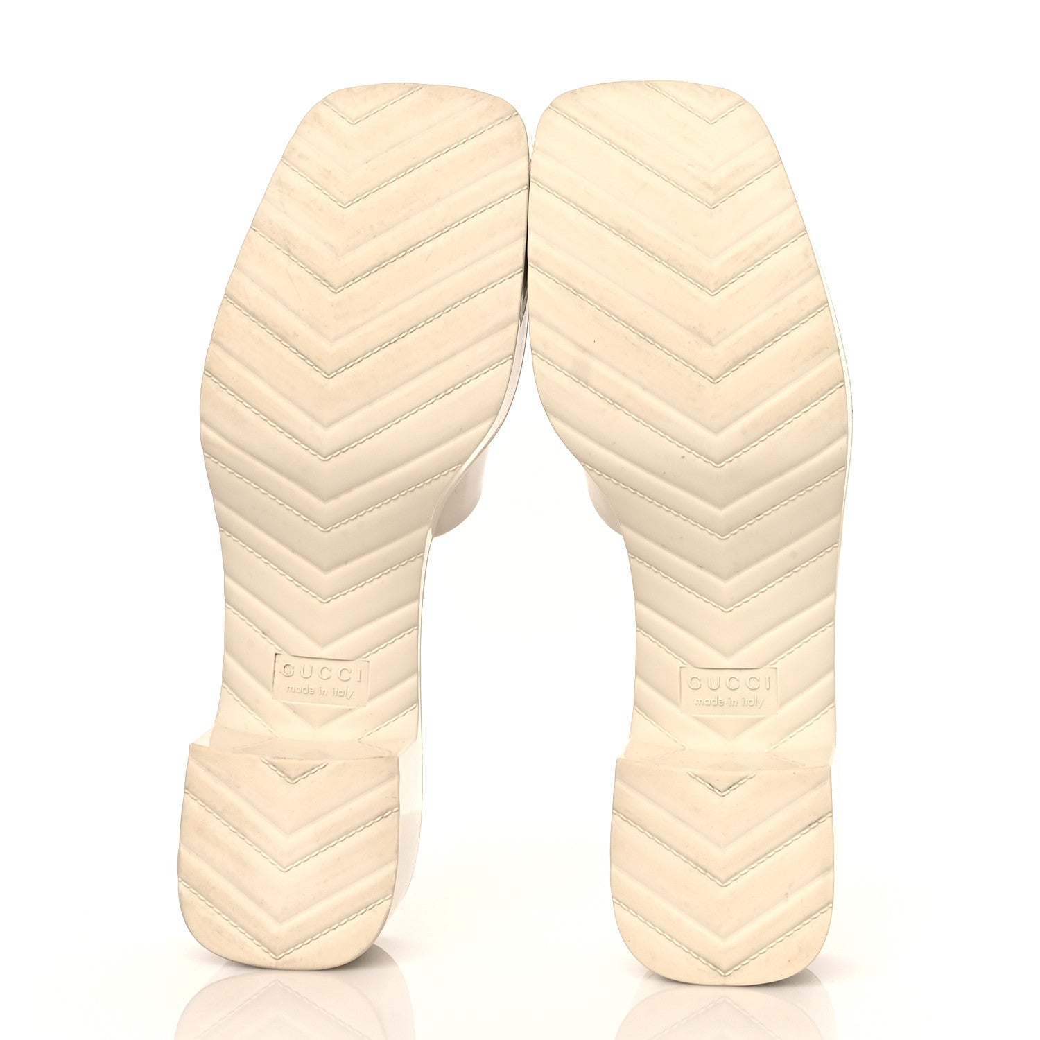 Gucci Rubber Gucci Logo Womens Platform 20/60mm Slide Sandals 40 Mystic White 5 of 8