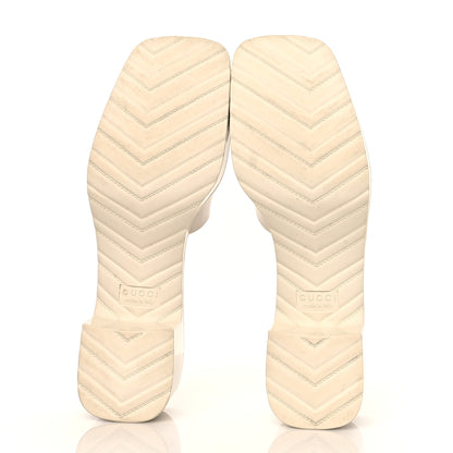 Gucci Rubber Gucci Logo Womens Platform 20/60mm Slide Sandals 40 Mystic White 5 of 8