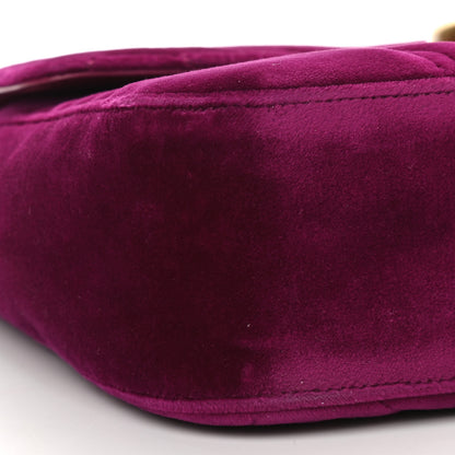 Gucci Velvet Matelasse Medium GG Marmont Shoulder Bag Fuchsia Violet Cyclamen 8 of 9