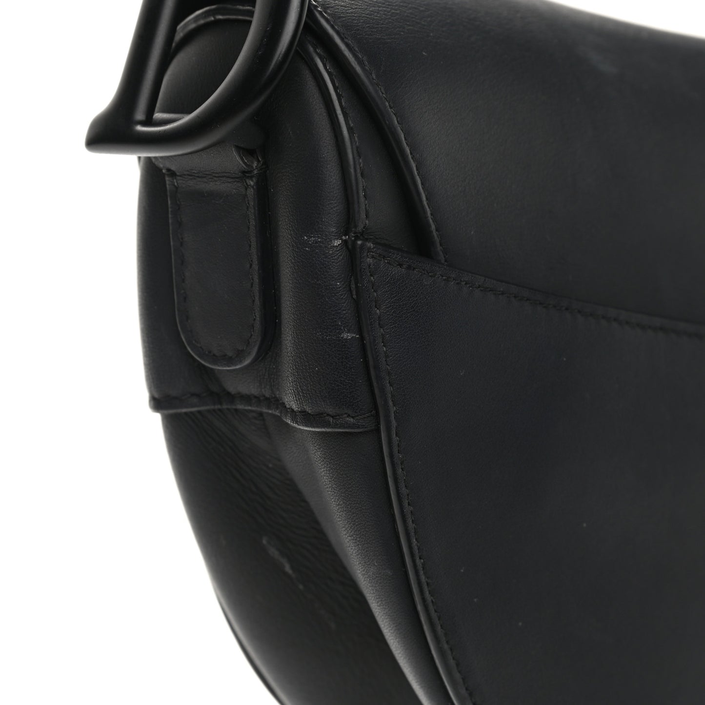 Ultra Matte Calfskin Mini Saddle Bag Black
