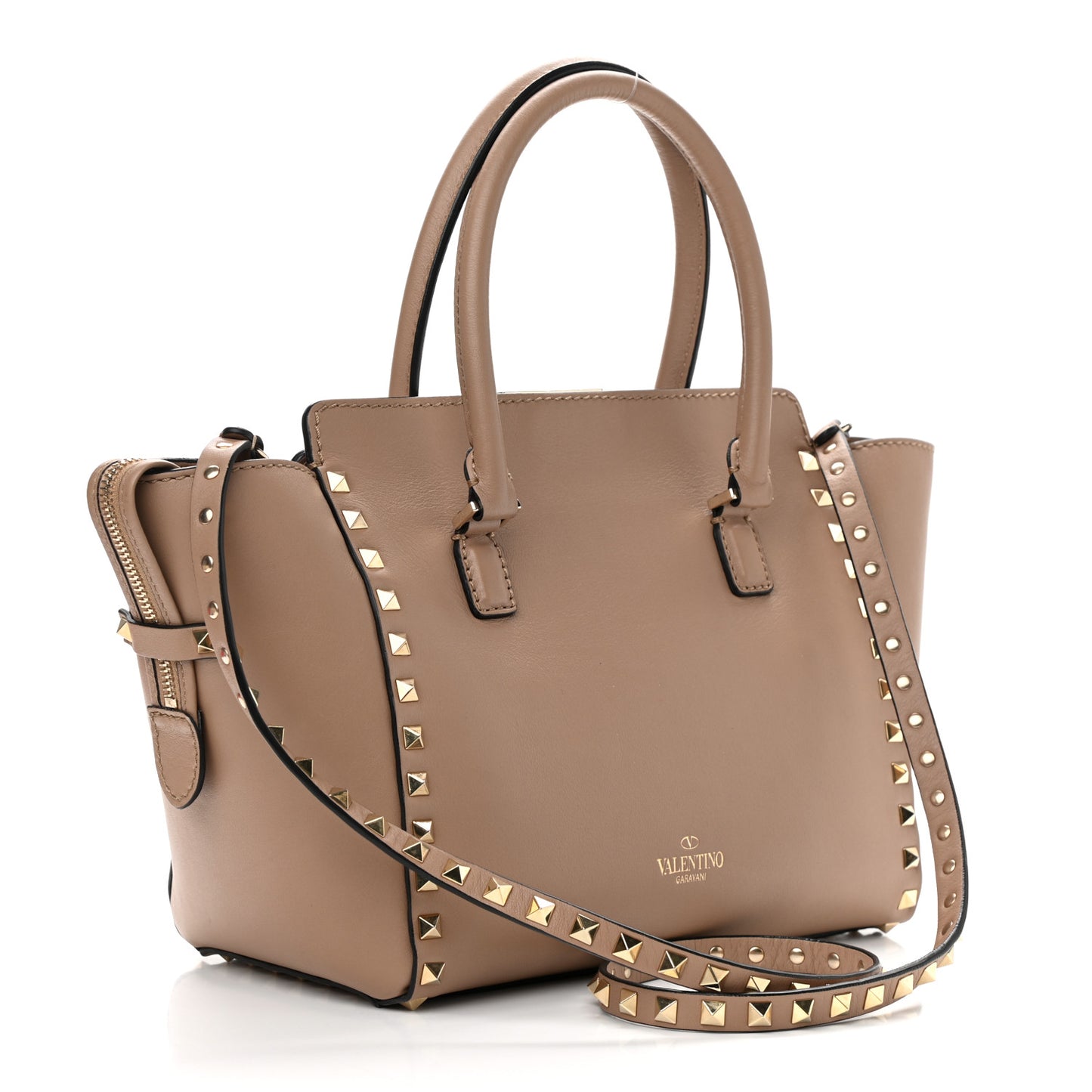 Vitello Small Rockstud Double Handle Tote Alpaca
