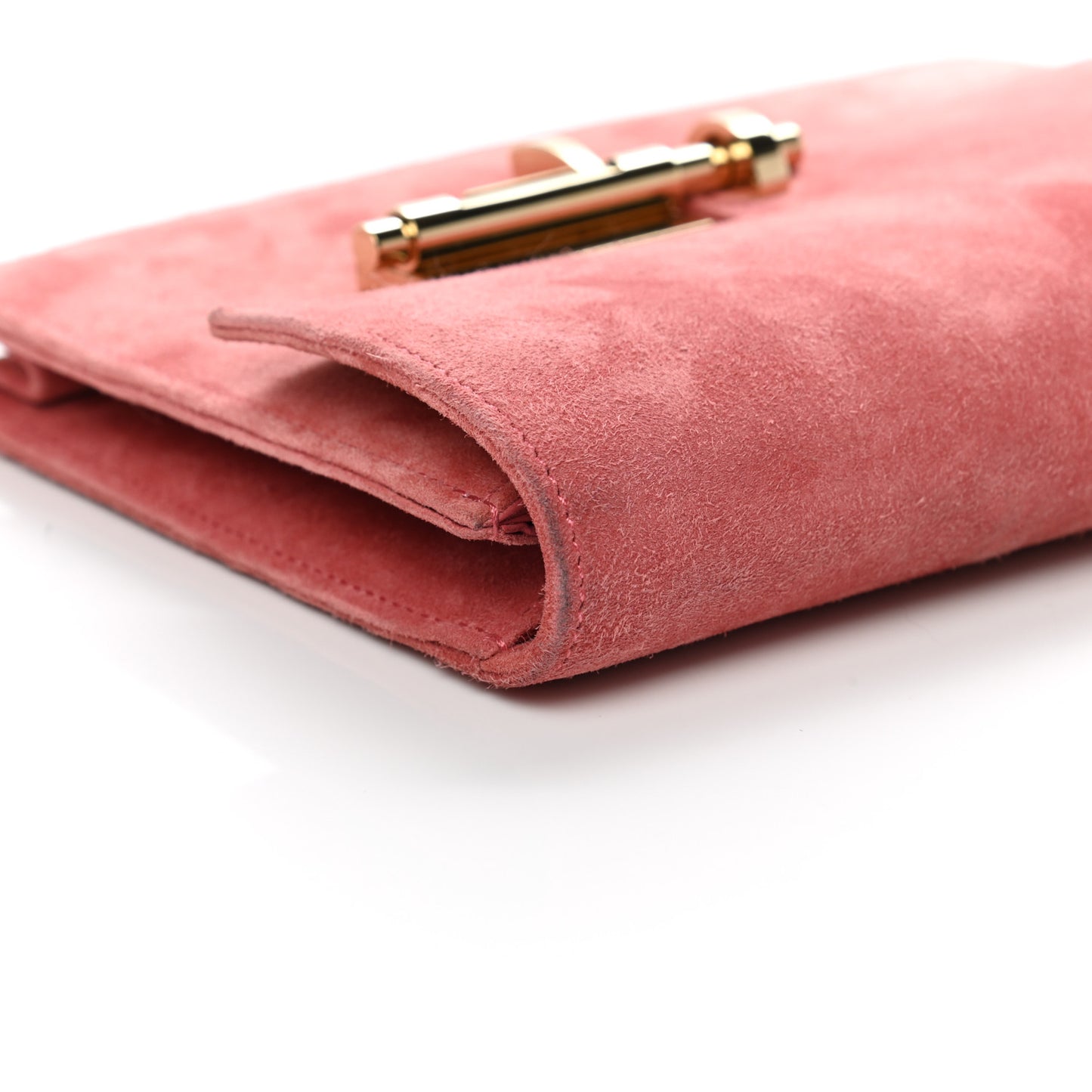 Veau Doblis Verrou Clutch Rose Indienne