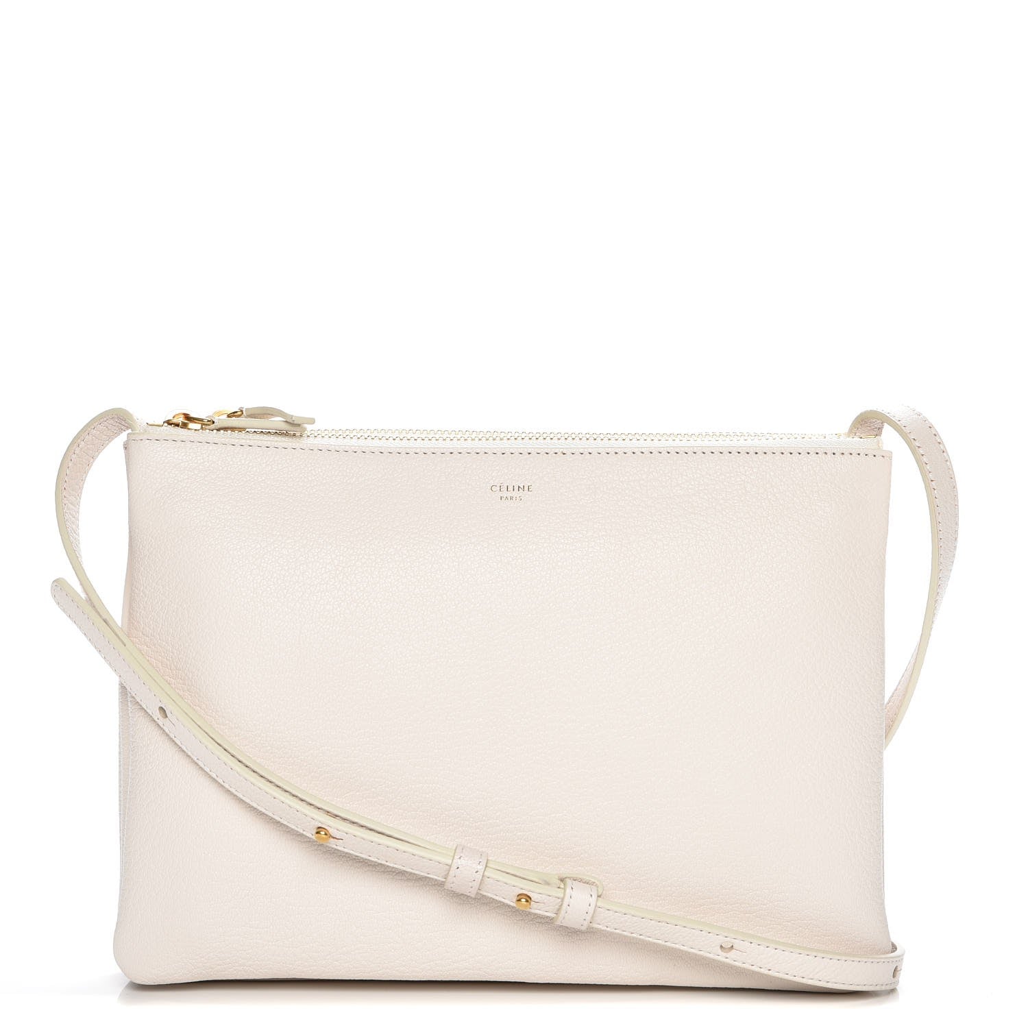 Celine Goatskin Large Trio Crossbody Bag White 1 of 10