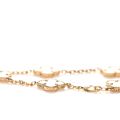 Van Cleef & Arpels 18K Yellow Gold Mother of Pearl 5 Motifs Vintage Alhambra Bracelet 5 of 6