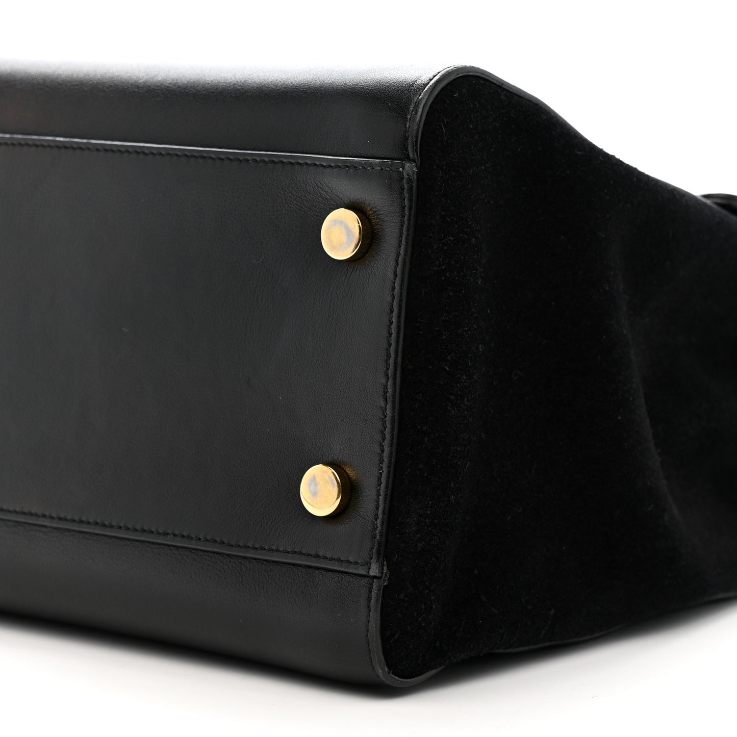 Calfskin Crocodile Embossed Medium Moujik Top Handle Bag Black