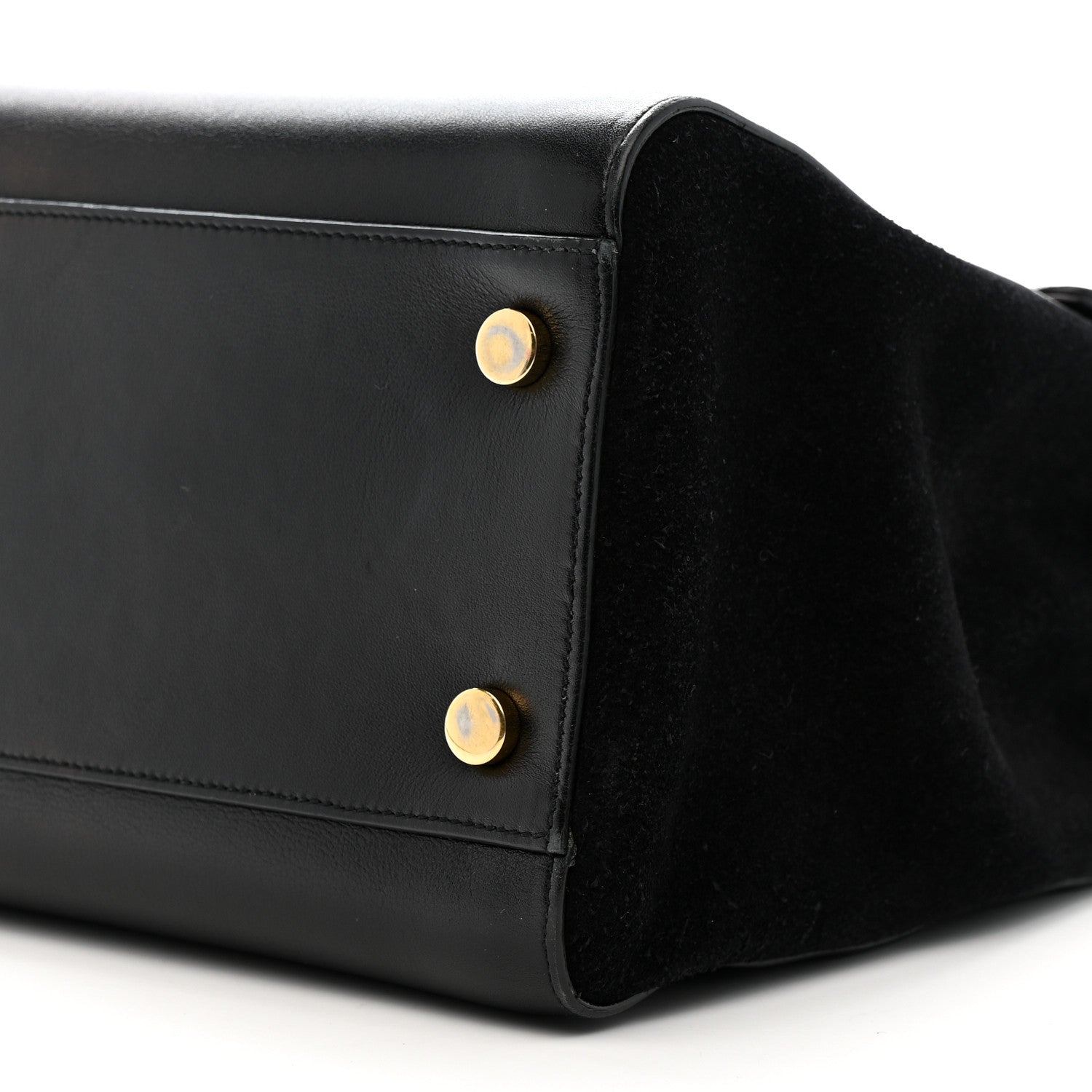 Saint Laurent Calfskin Crocodile Embossed Medium Moujik Top Handle Bag Black 11 of 16