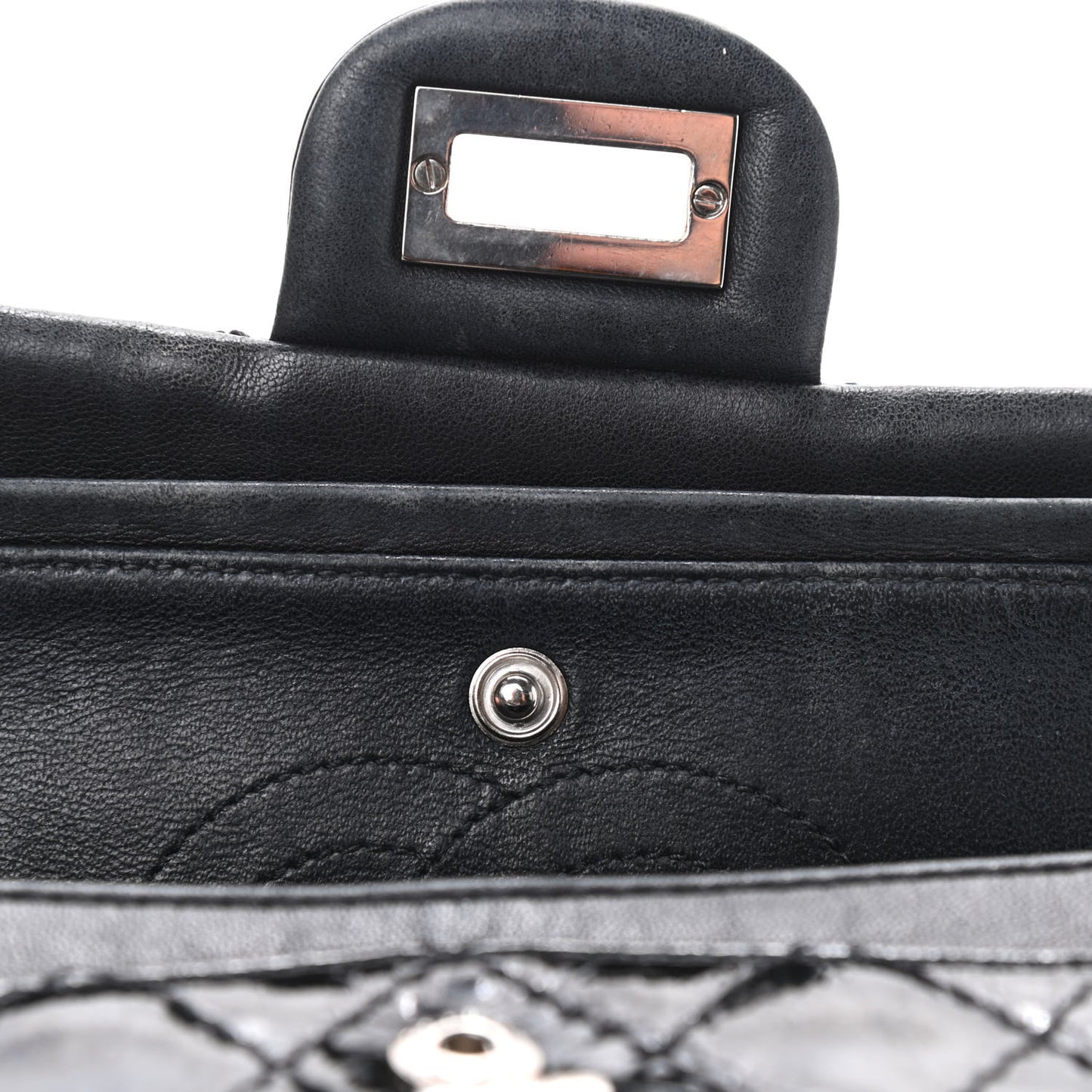 Crinkled Patent Quilted 2.55 Reissue Mini Flap Black