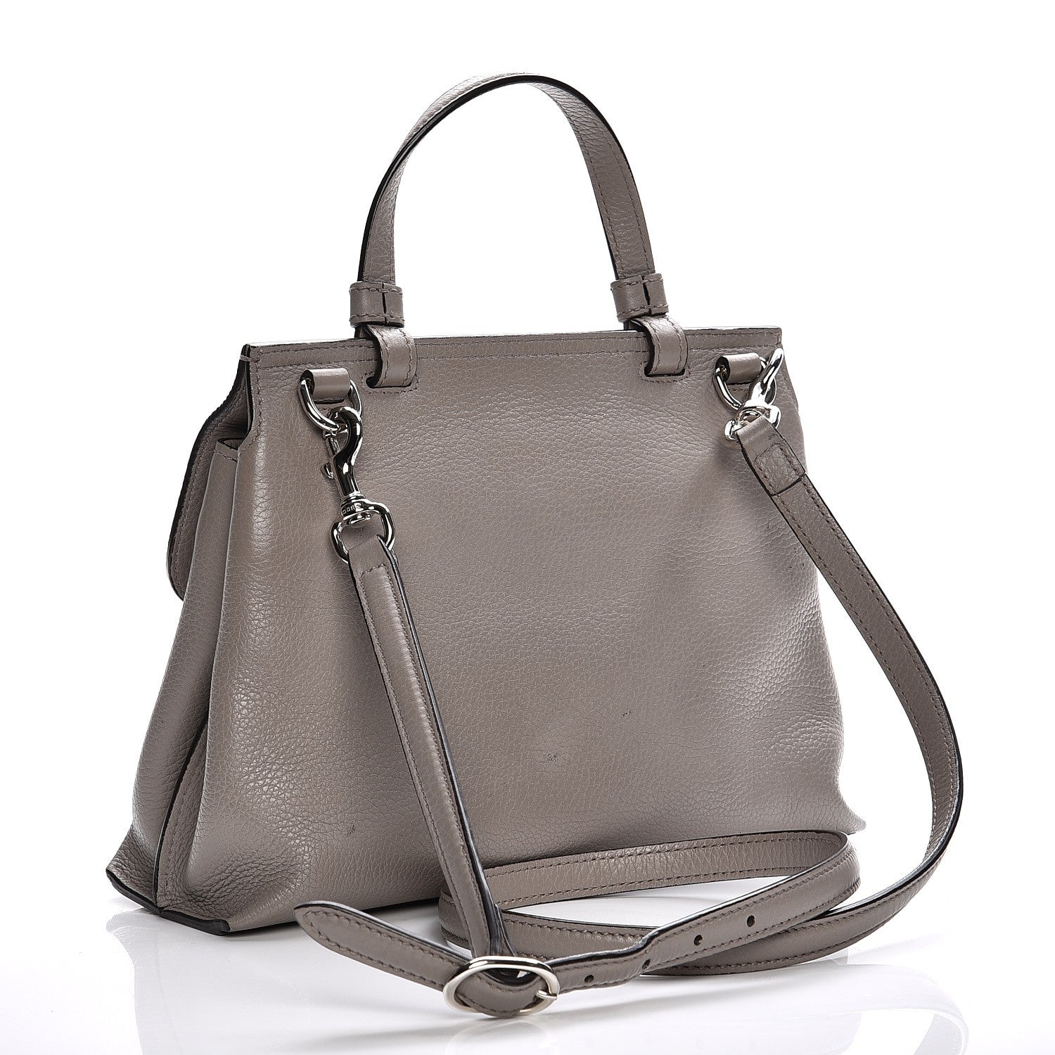 Gucci Cellarius Calfskin Small Bamboo Daily Top Handle Bag Storm Grey 4 of 14
