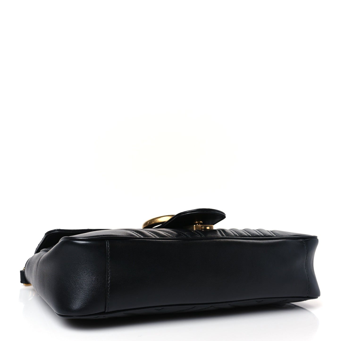 Calfskin Matelasse Medium GG Marmont Shoulder Bag Black