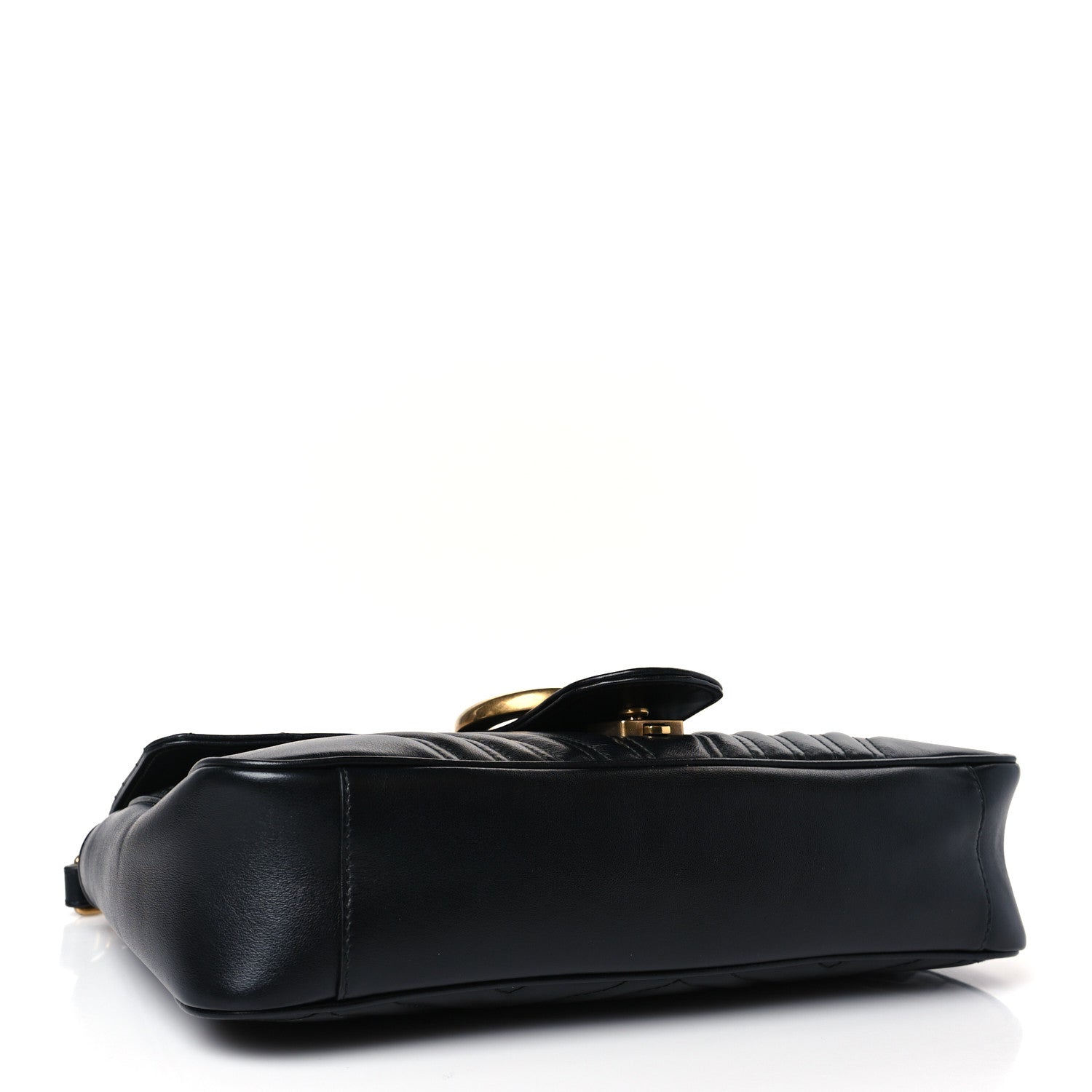 Gucci Calfskin Matelasse Medium GG Marmont Shoulder Bag Black 4 of 9
