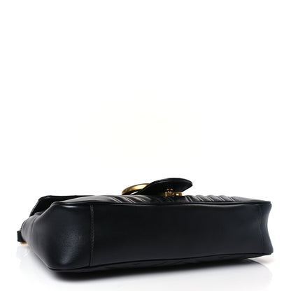 Gucci Calfskin Matelasse Medium GG Marmont Shoulder Bag Black 4 of 9
