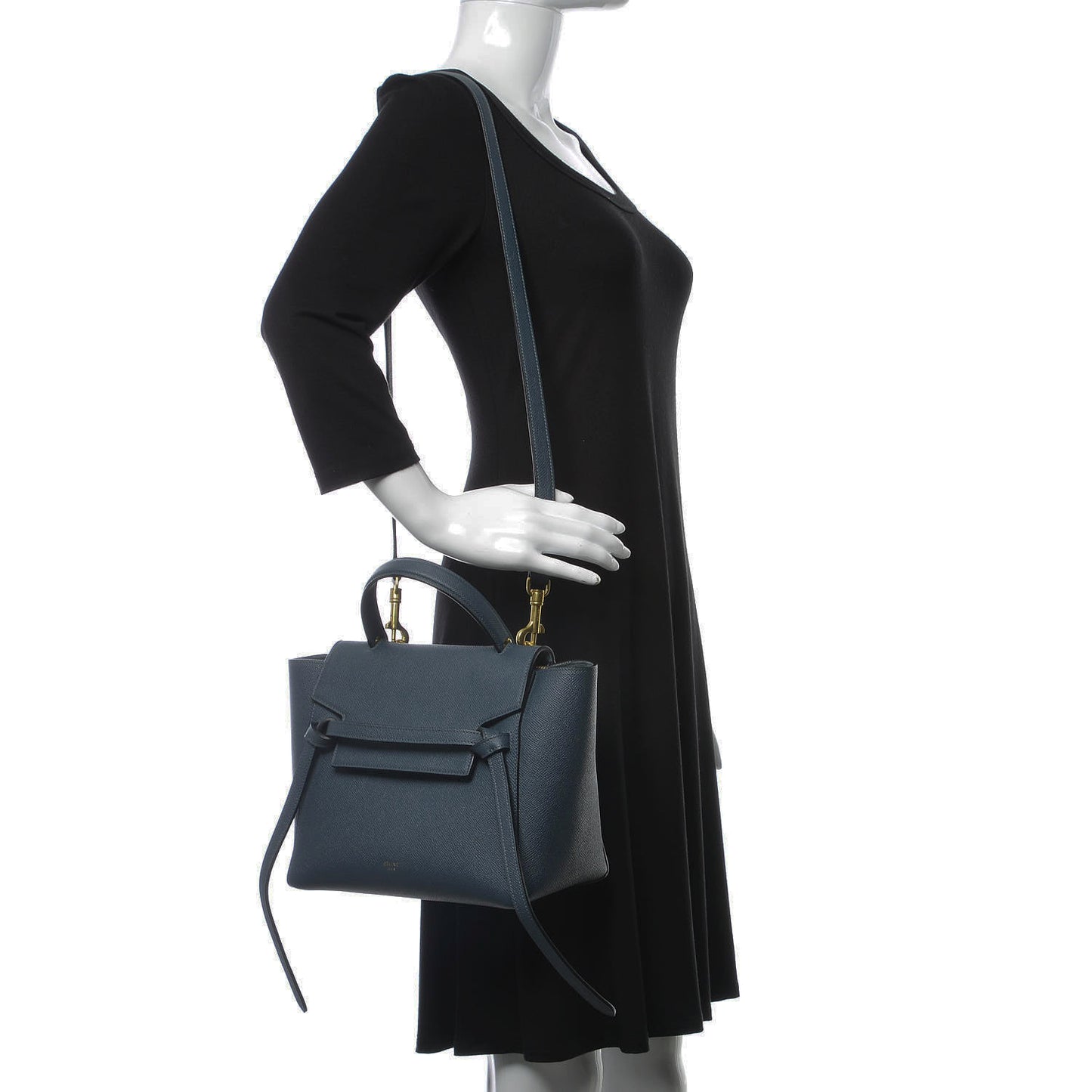 Baby Grained Calfskin Micro Belt Bag Slate